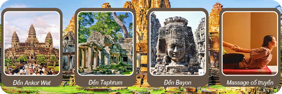 Đền Ankok Wat - Đền Taphrum - Đền Bayon - Massage cổ truyền